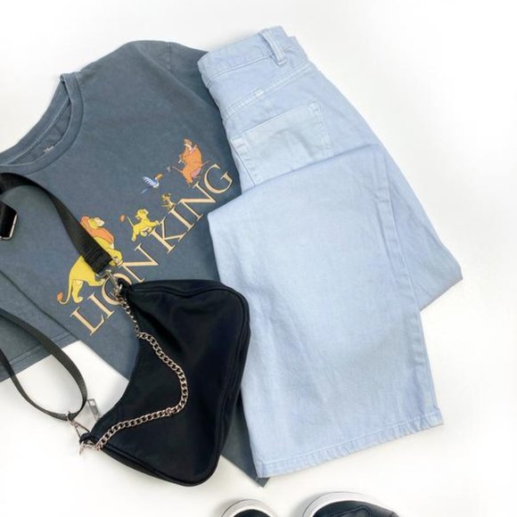 NWT BERSHKA Women US 2 Wide Leg Light Blue Jeans w Rips Waist 24" EUR 34 - Picture 10 of 10